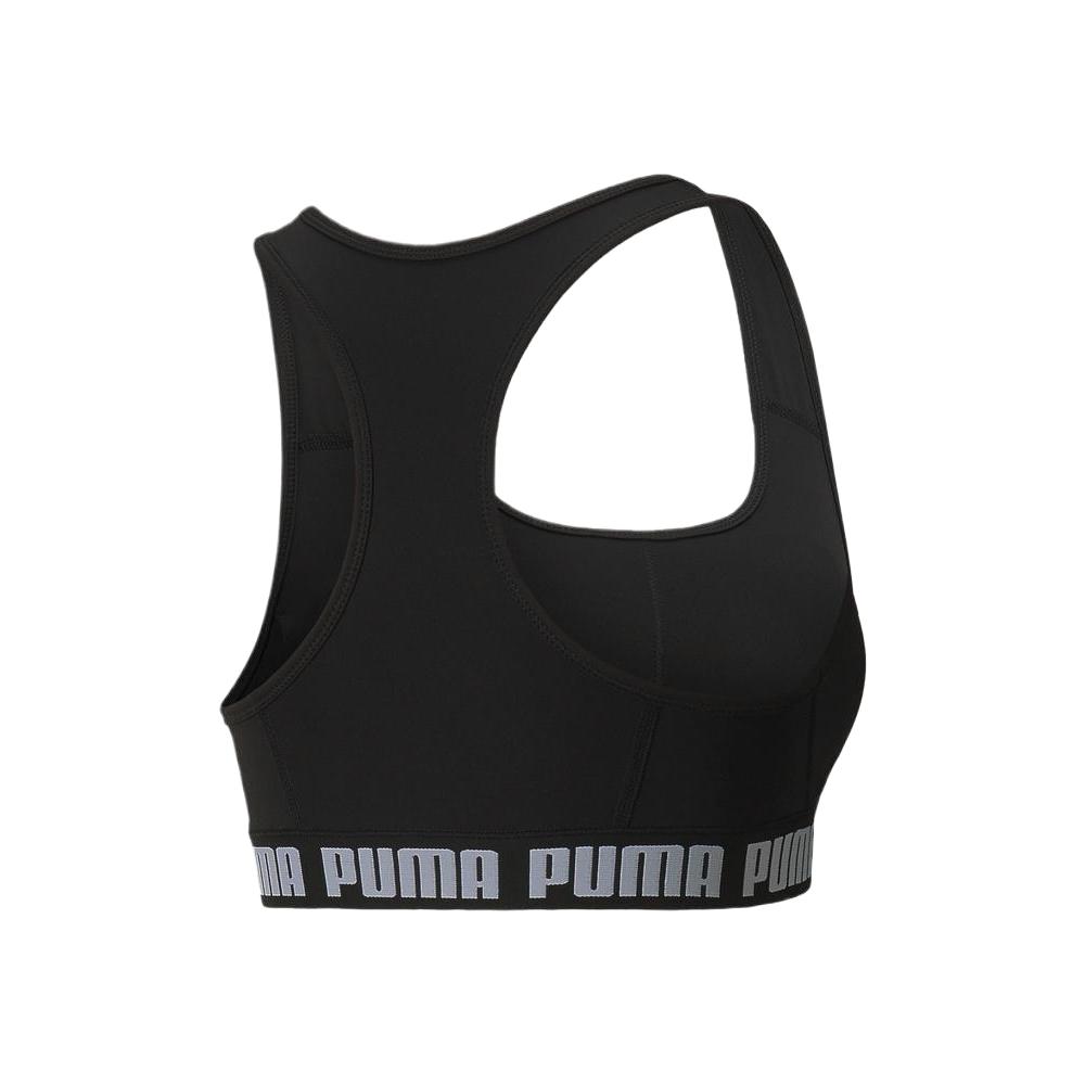 Puma Letter Print Removable Padded Medium Support Sports Bra Women underwear Black 521599-01
