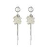 Atoztide Trendy Multiple Style Imitation Pearl Tassel Earring for Women Stainless Steel Elegant Temperament Earring Jewelry Gift