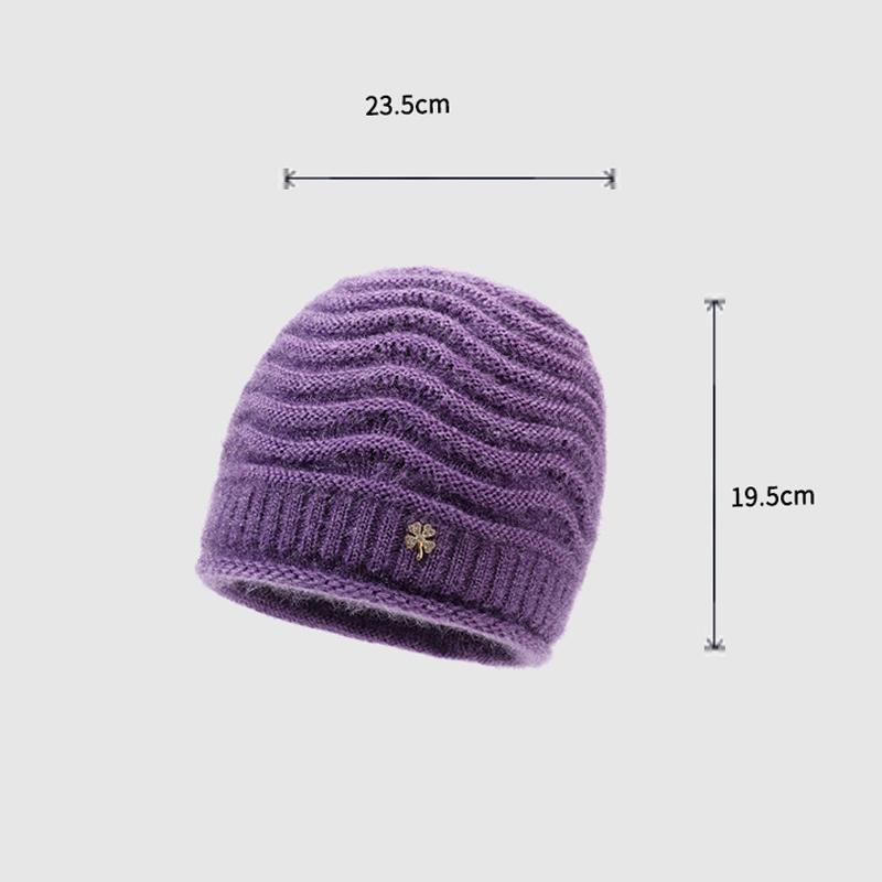 Strickmütze Damen Herbst Winter Warm Pullover Mütze Elastische Wollmütze Outdoor Ärmelmütze