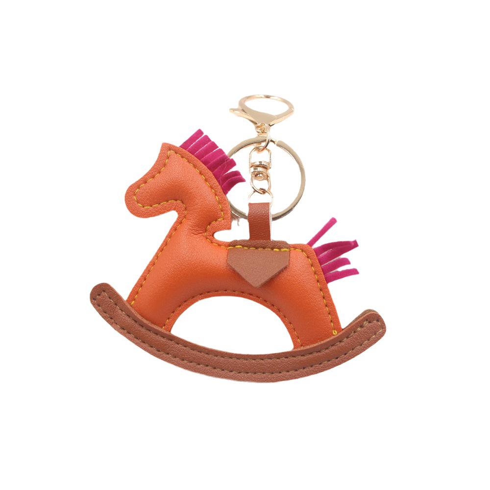 Creative Rocking Horse Boutique Pendant: Carousel Cotton Pony Keychain & Jewelry Chain