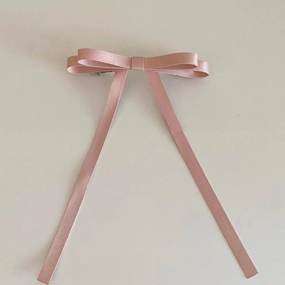 Long Tassel Ballet Style Hair Clip Ribbon Balletcore Bow Hairpin Simple   Student