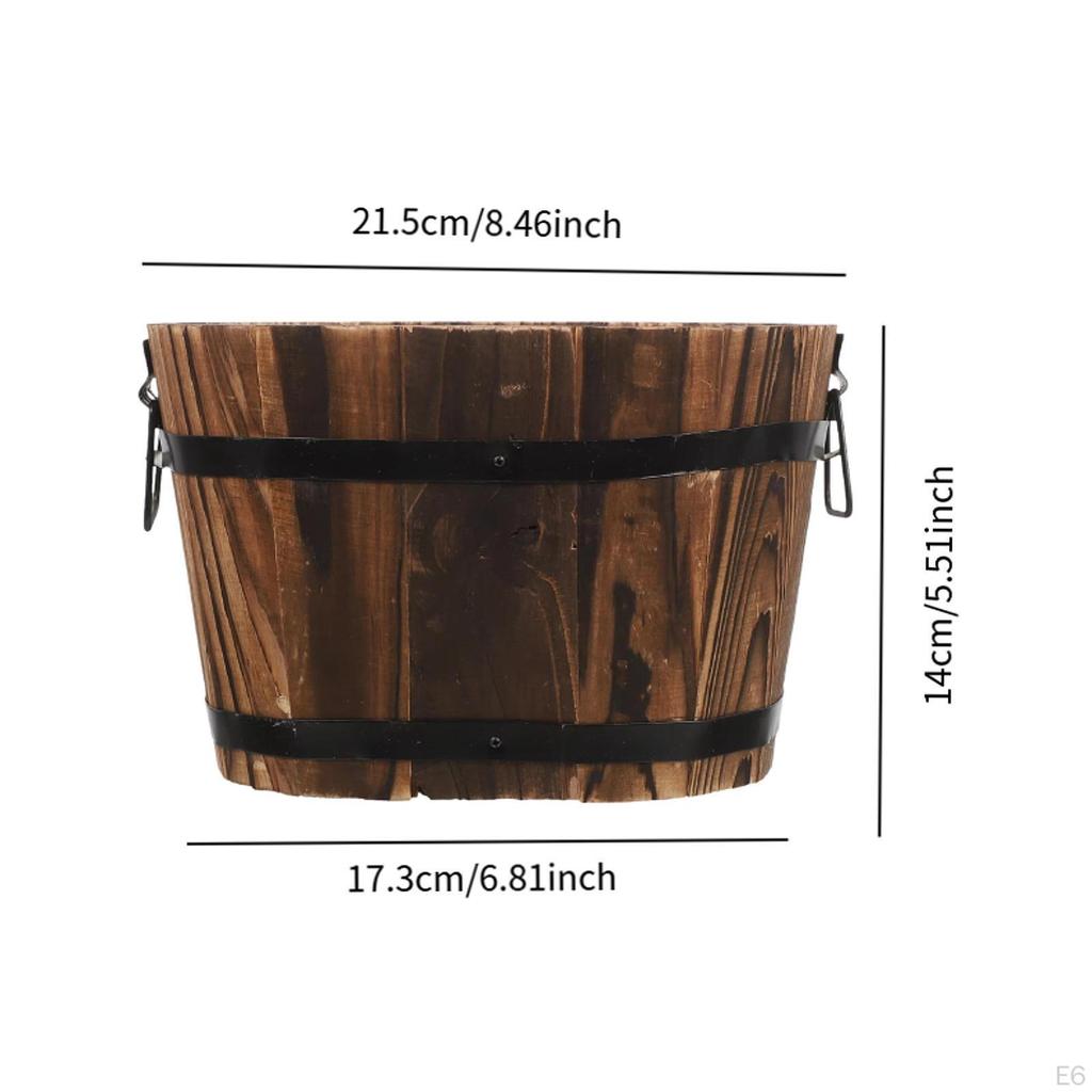 Dřevěné květinové hlavy sudové květináče s drenážním otvorem pro okenní truhlíky