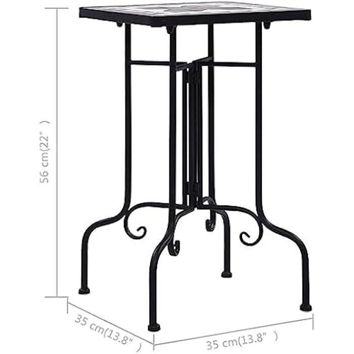 Table d'appoint - VIDAXL - Mosaïque - Noir - Rond - Extérieur