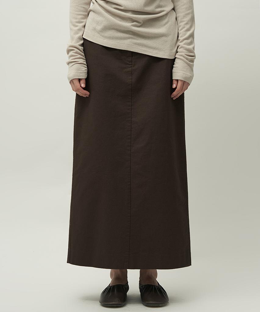 Leopeusaideuhwaiteulabel Slit Long Skirt Dark Brown