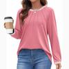 Womens Basic T-Shirts Long Sleeve Curved Hem Summer Tops Fitted Tees Clothing
