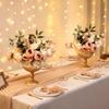 Decorative Iron Footed Flower Vessel with Fluted Bowl Compote Vase for Small Displays and Arrangements