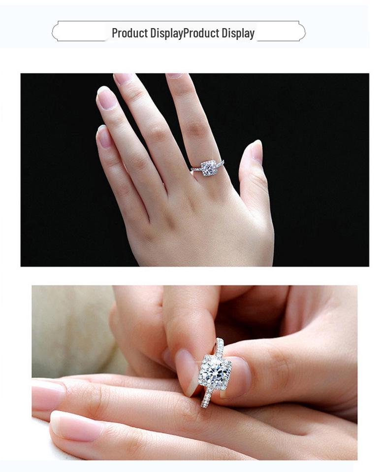 Zhenrong European American Fashion Engagement Rings for Women - Eight Hearts Eight Arrows Cubic Zirconia Jewelry.