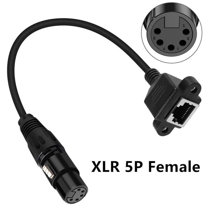 

Xlr 5Pin Папа Мама К Rj45 Мама Адаптер Сетевой Разъем Удлинительный Кабель Для Cat5 Ethernet Для Серии Dmx-Con Контроллеров