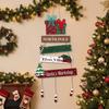 Tiered Christmas Door Sign Rustic Wall Pendant Xmas Tree Decor Hanging Welcome Board Classroom