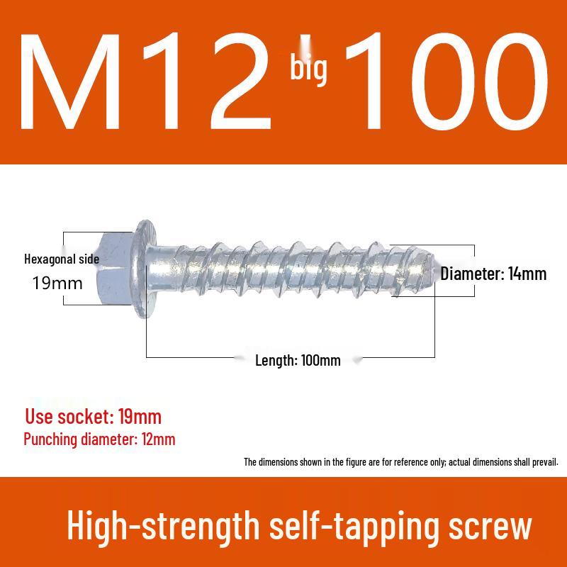 High-Strength Self-Drilling Concrete Anchor Bolt with Self-Anchoring Point and Special Cutting Head