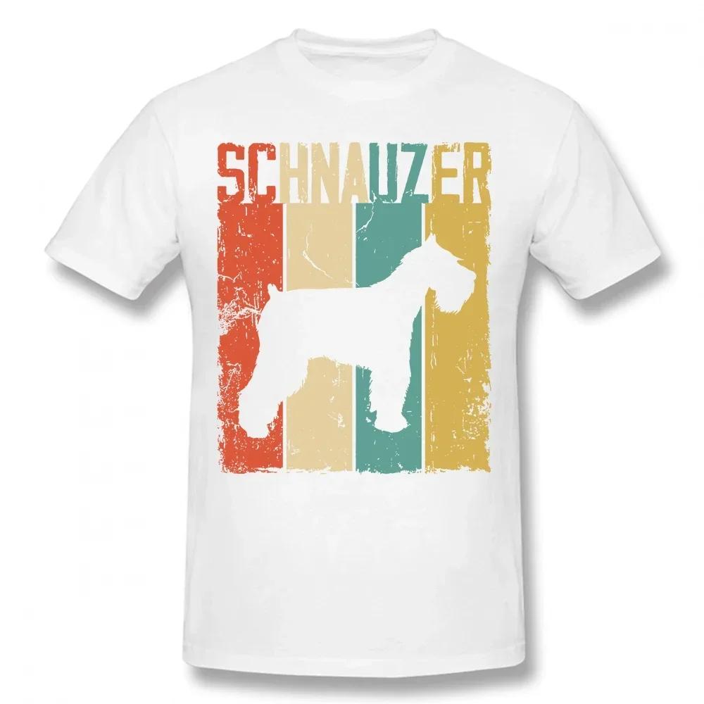 

Летний стиль Графический уличный стиль с коротким рукавом Подарки на день рождения Футболка Мужская Забавная собака Шнауцер Винтаж Ретро Футболки XL