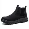Men Work Boots Puncture-Proof  Waterproof Work Shoes Steel Toe Safety Boots Industrial Indestructible Boots Side Zipper Shoes