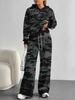 Patchwork Tie-dye European and American Casual Long-sleeve Set, Women's Hoodie Sweatshirt and Pants Two-piece Set