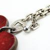 Used HERMES Bag charm Apple fruits leather/Silver925 Red green key ring