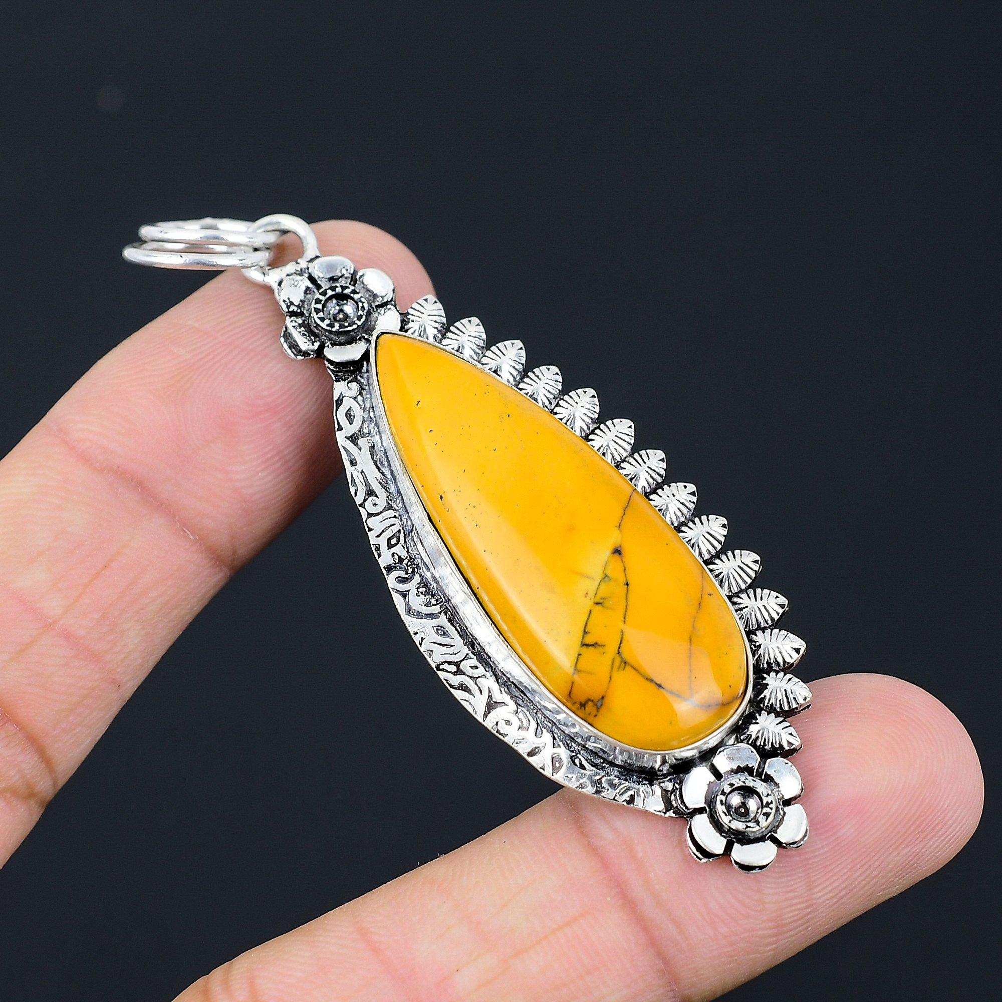 Natural Mookaite Gemstone Pendant Flower 925 Sterling Silver Jewelry For Women
