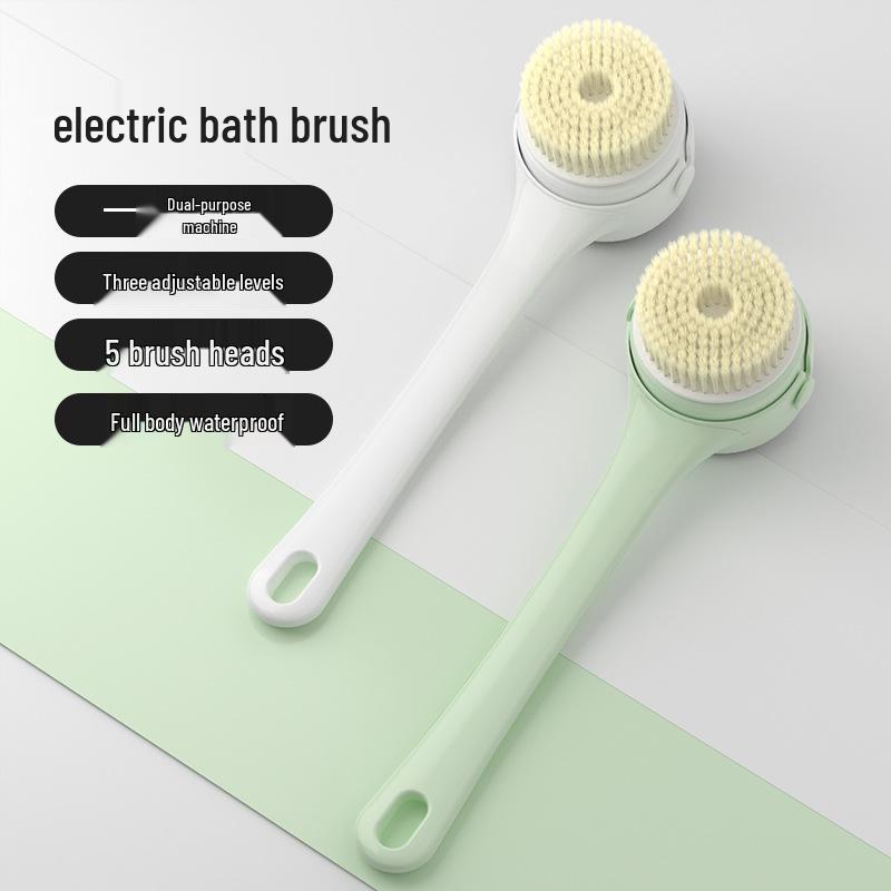 Digital Display Electric Bath Brush with Long Handle for Massage and Scrubbing
