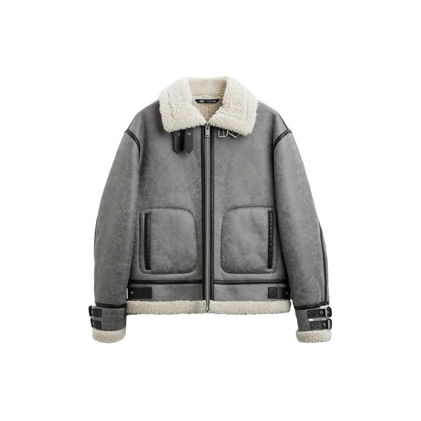 

Zara Collar Zipper Long Sleeve Jacket Men Jackets Gray 03548302802-33 S