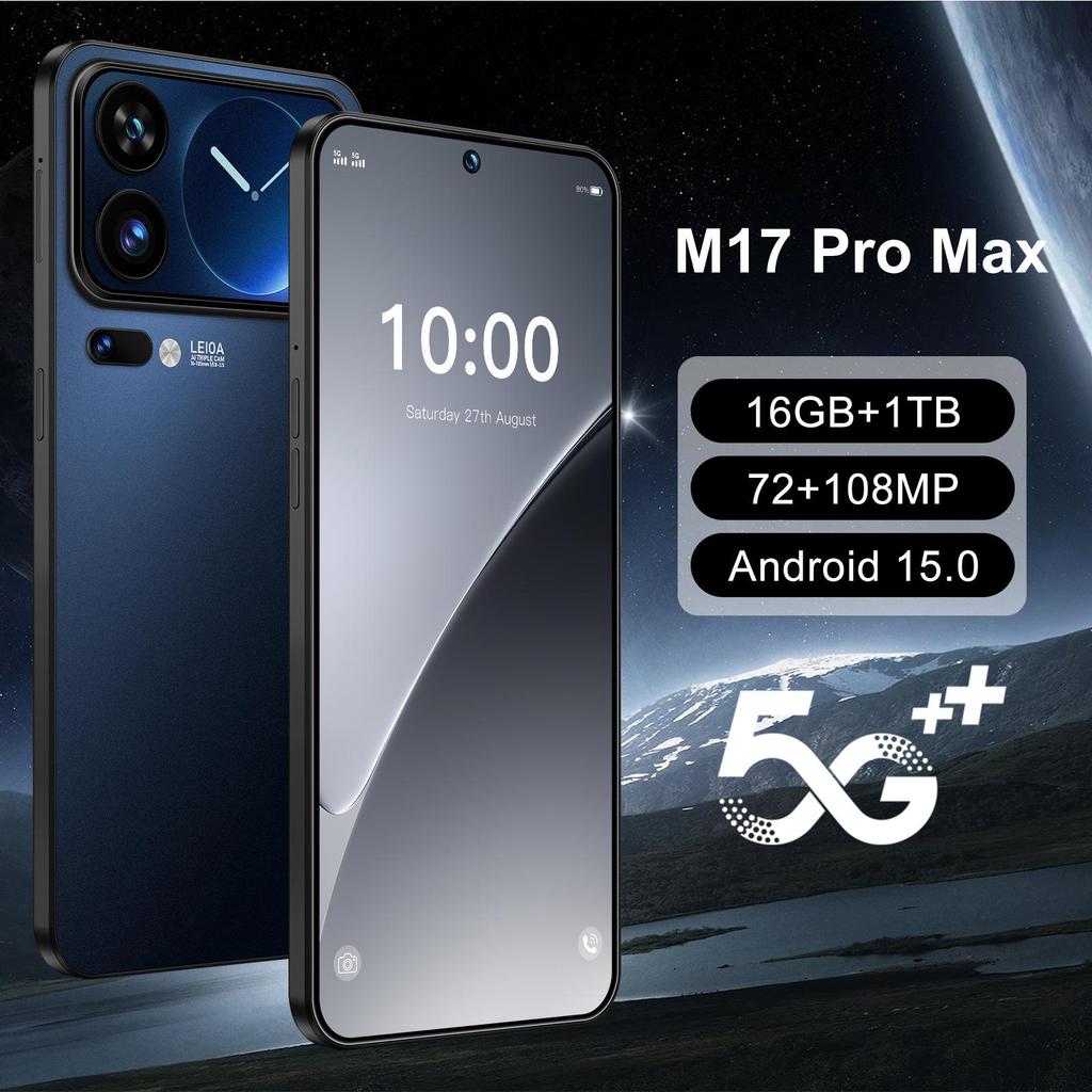 New Cross-border M17 Pro Max HD Smartphone with 16GB RAM+1TB Storage and Large All-in-One Display
