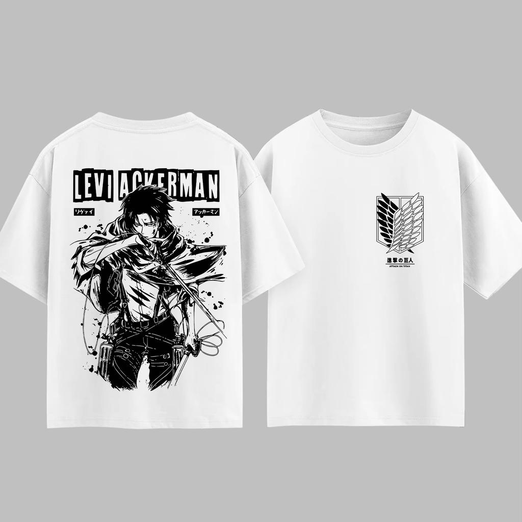 Japanese Anime Attack on Titan Levi AckerUnisex Tshirt Unisex and Women Cotton Summer Top Harajuku Style Fashion Short Sleeved Tees