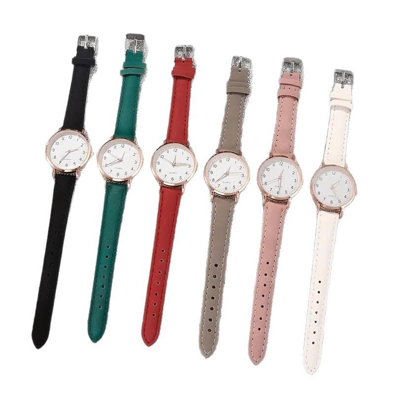 Digital Leuchtender Zeiger Quarz Uhr Set Damen Vielseitiger Mode Gürtel Schulmädchen Uhr