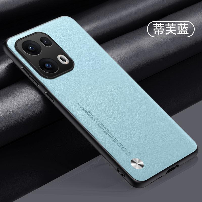 Luxury Vegan PU Leather Business Back Case for Oppo Reno 13 Pro / Reno 13 F Matte Soft Silicone Phone Shell Protection Bumper