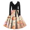 Women's Halloween Printed Maxi Dress for Costume Parties and Holiday Events