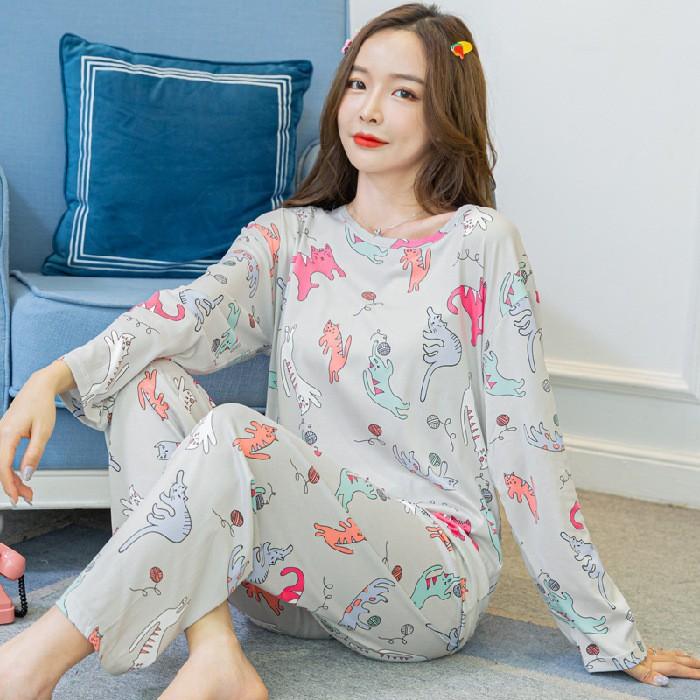 Cartoon Women Fashion Pajamas Set Girl Autumn Sleepwear Pijama Long Women Pyjamas Kawaii Suit Female Clothing Set Nightwear