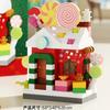 DIY Christmas Santa Snowman Claus Socks Eve Architecture Store Street View Xmas Tree Snow House Building Blocks Kit Toy
