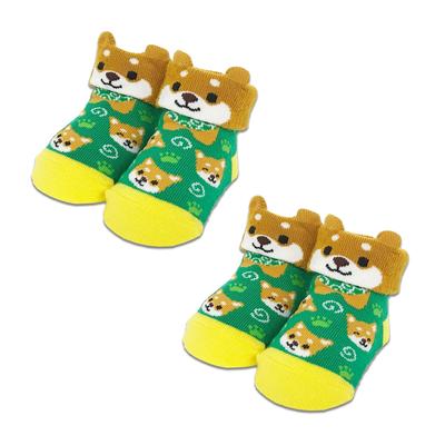 Traveling Mameshiba Baby Socks for Boys and Girls Cute Comfortable Baby Socks 2 Pair [LamPlanning] (Mameta Set)