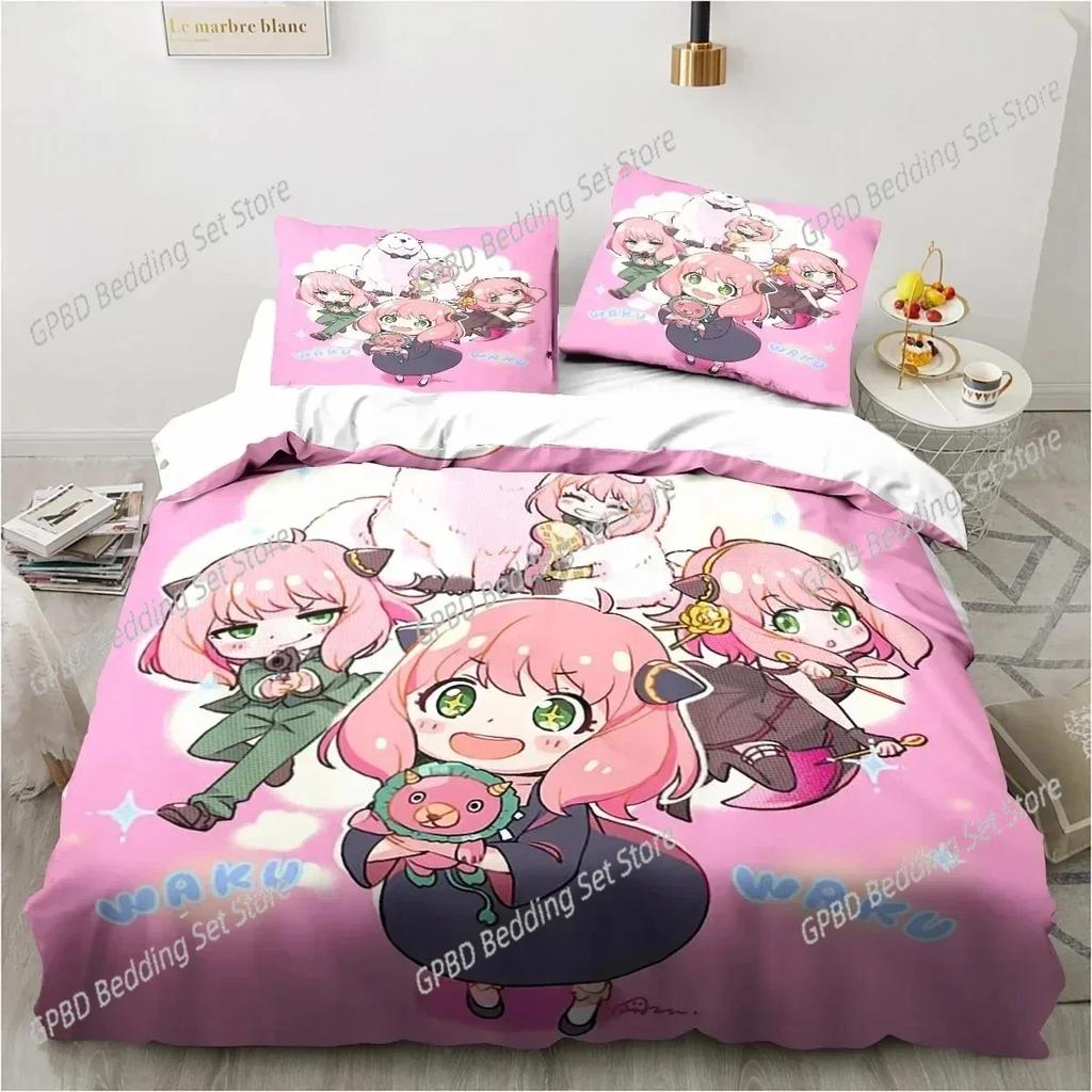 Comforter 3D Printing Spy Family Anya Anime Bedding Set 3D Printed Suitable For Bedroom Kids Home Textile