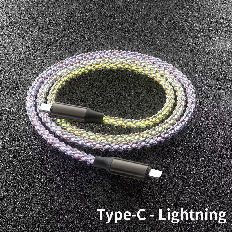 RGB Gradient Multi-Connector Fast Charging Cable with Running Light