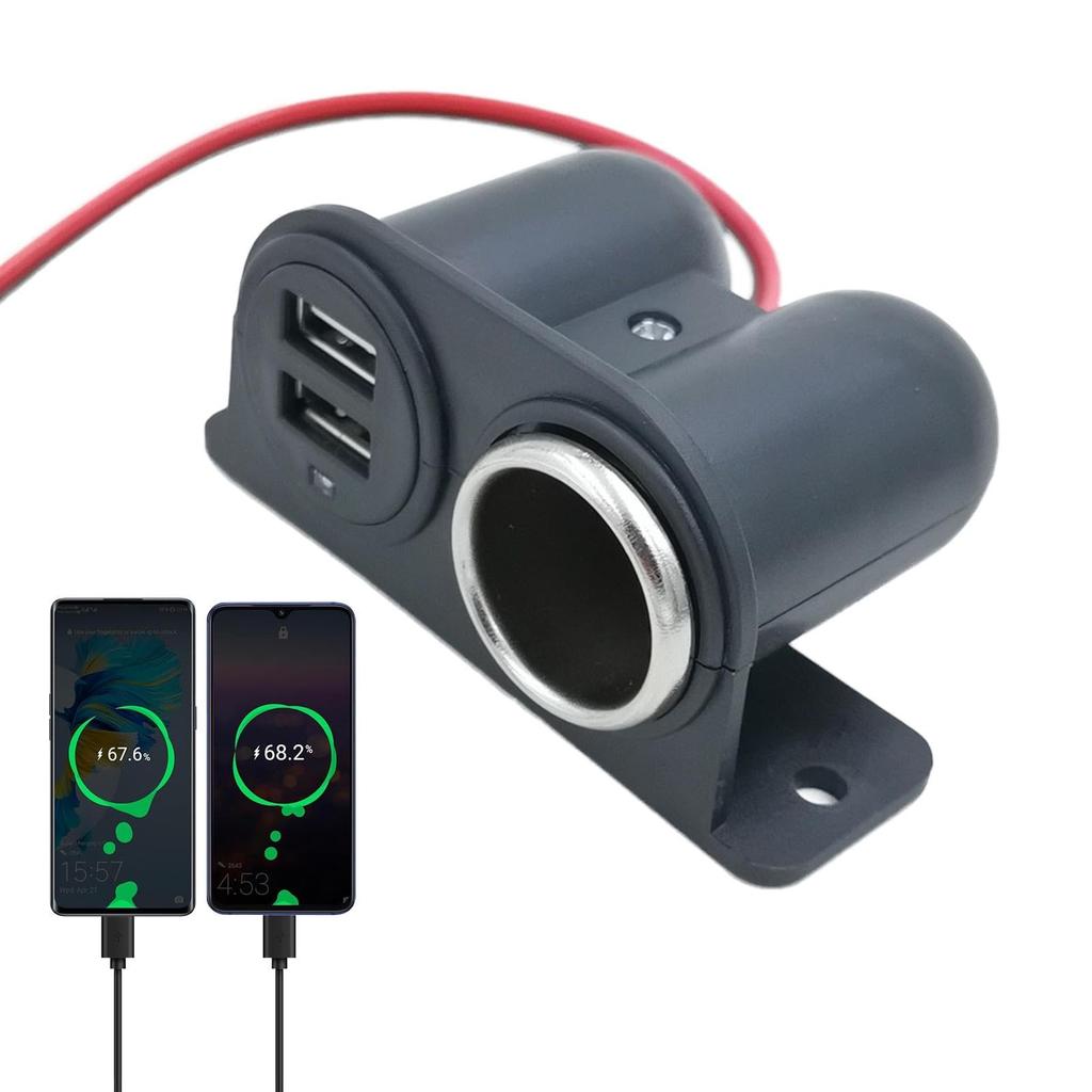 Bilsplitter, 2-uttags Biladapter - /24V Biluttagsdelare Laddare Strömadapter