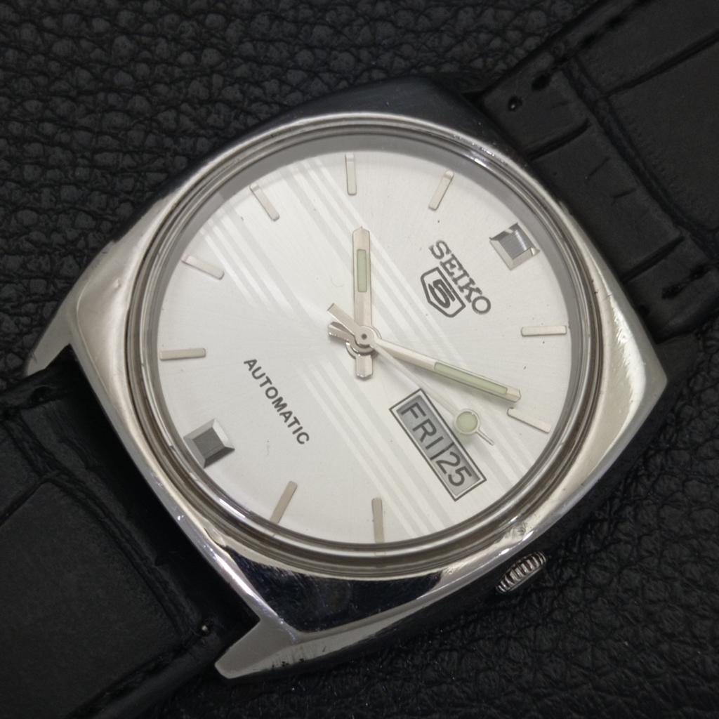 Seiko 5 AUTOMATIC 6309A VINTAGE JAPAN MENS SILVER COLOR DIAL WATCH A701581-5 R206b-a701581