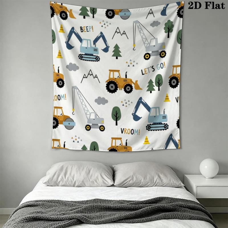 Cute Vehicle Wall Tapestry Aesthetic Wall Hanging Printed Fabric Blanket Decorative Tapestries for Bedroom Living Room Home Decor