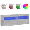 Vidaxl Wall-Mounted TV Cabinets with LED, 2 Pcs., Concrete Grey, 60X30X40 Cm