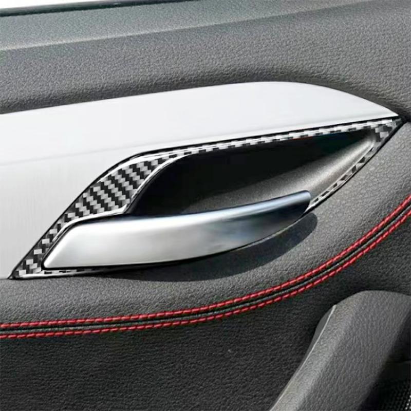 Carbon Fiber Car Inner Door Windows Control Panel Decorative Cover Trim Strips Stickers For BMW X1 E84 Car Interior