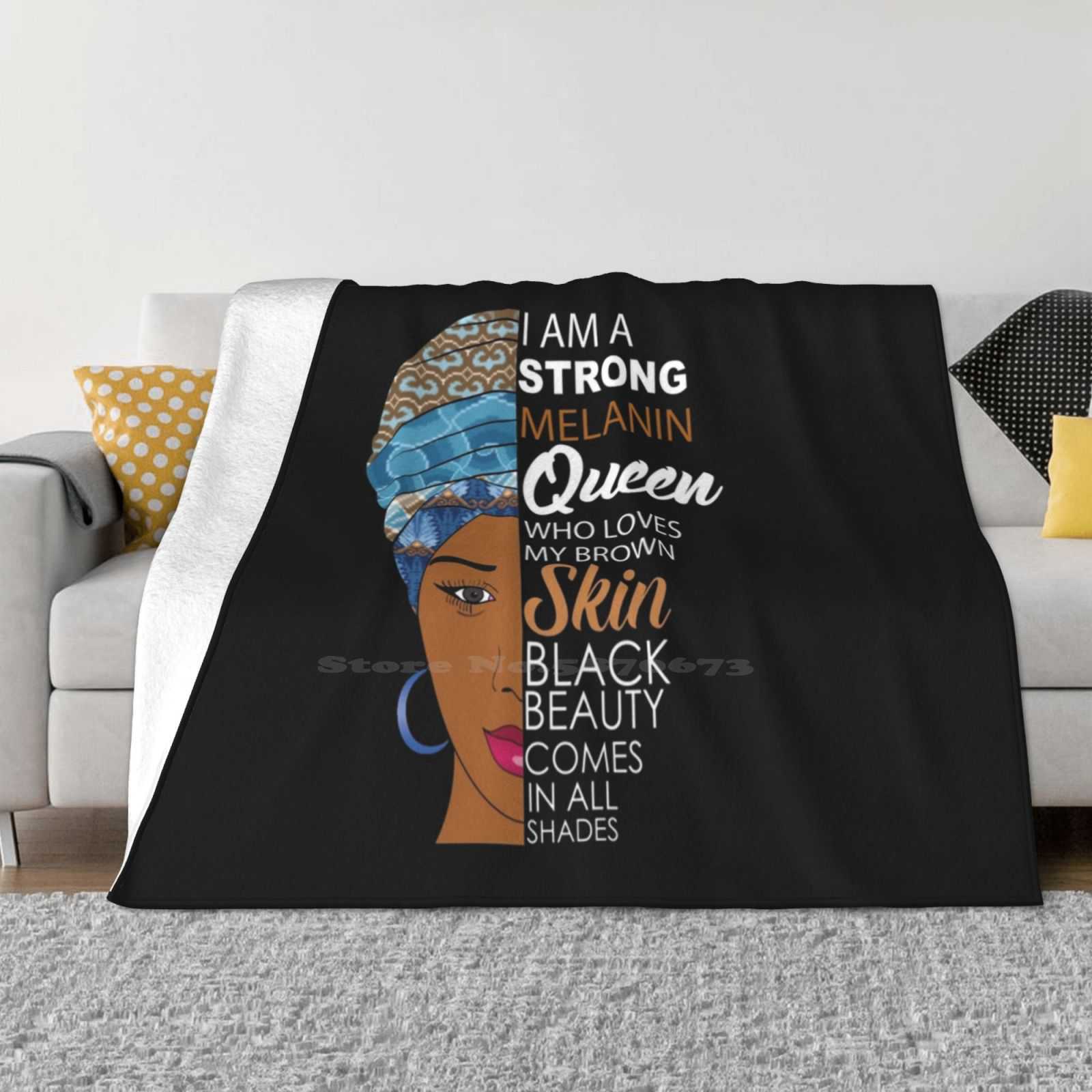 Strong Black Melanin Queen Latest Super Soft Warm Light Thin Blanket Melanin Queen Melanin Poppin Black Queen Ethnic 30x40in