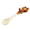 Brown Cartoon Animal Ceramic Spoon Hanging Hook Coffee Dessert Spoon Cute Design 11.6x2.5cm Romantic Kitchen Essential