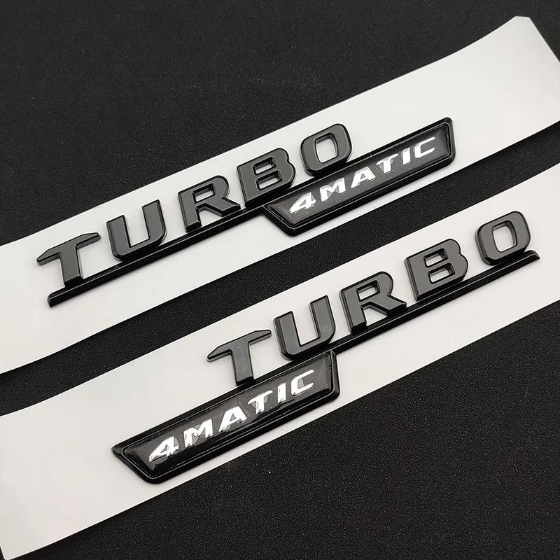 3D ABS Glossy Black Car Fender Badge Turbo 4MATIC Sticker Rear Trunk Emblem A45 Logo For A 45 AMG W176 W177 Accessories