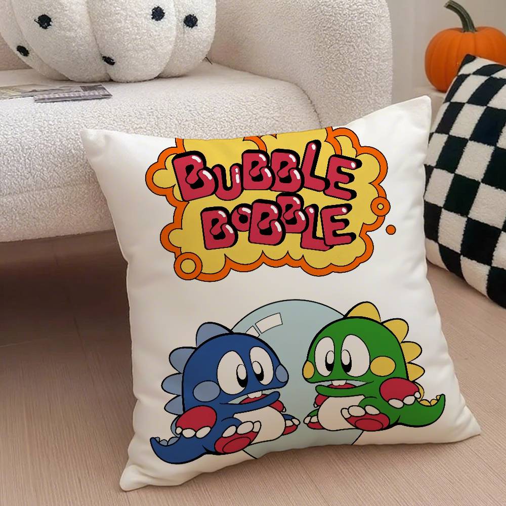 Puzzle Game B-Bubbles Bobble Pillow Case Anti-dustmite Pillowcase Invisible Zipper Silky Short Plush Sofa Cushion Cover