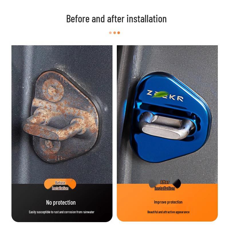 Zeekr 001 Door Lock Catch Protector for 21-25 Models: Scratch, Wear & Rust Resistant, Carbon Fiber Texture