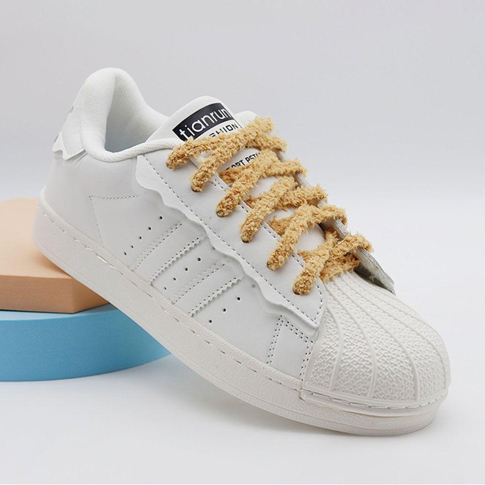 1Pair Sneakers Fluffy Fuzzy Laces Casual Flat Shoelaces Fashion Plush Shoe Laces