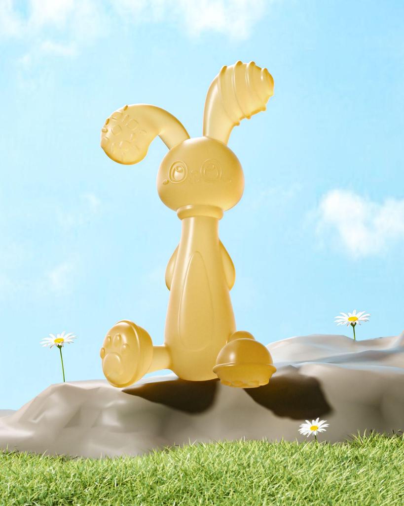 Soft Rubber Teething Rattle & Grasping Ball for Babies 0-12 Months