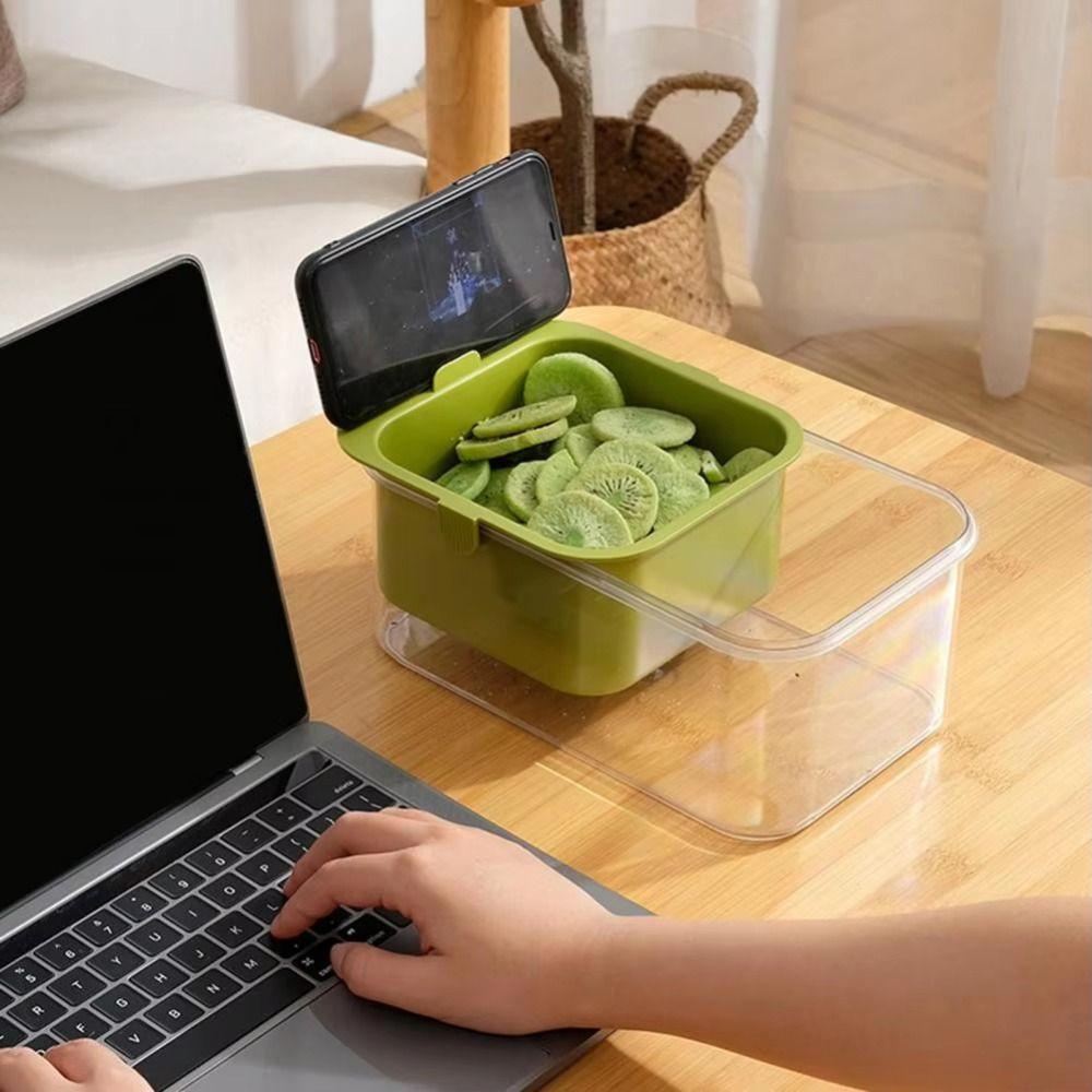 Plastic Snack Holder Phone Holder Slot Fruit Draining Basket Practical Nut Snack Box  Living Room
