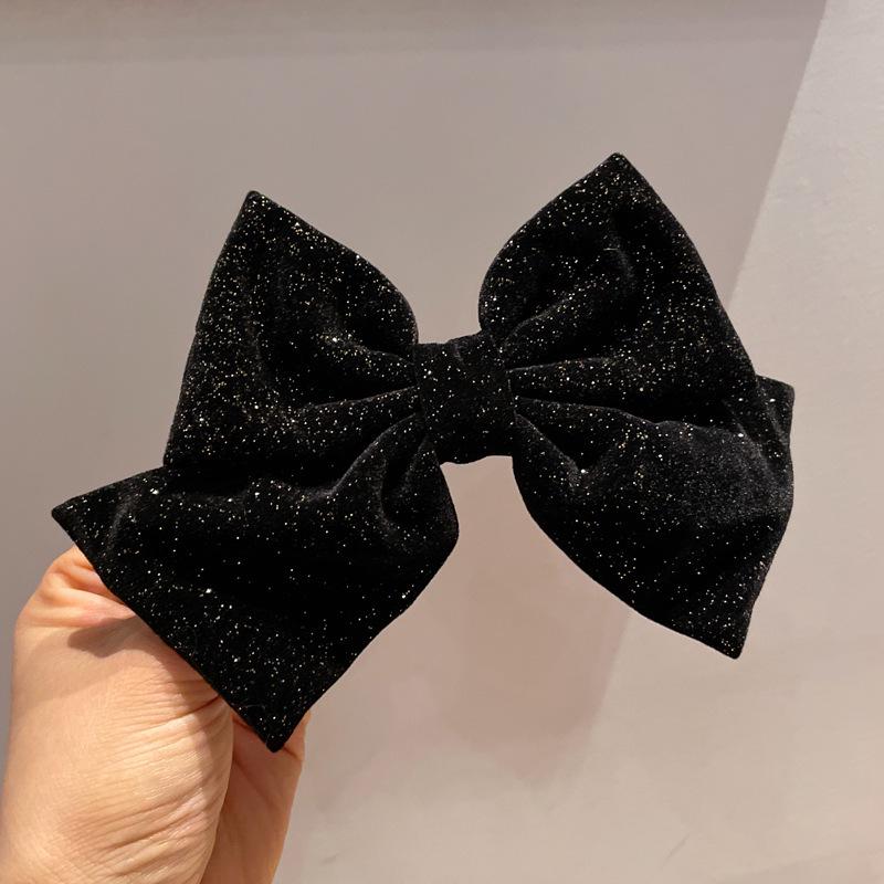 Korean Velvet Bow Hairpin for Women - Stylish Head Accessory, Top Clip, Elegant Hairpin