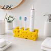 Three-hole Toothbrush Holder Holder, 3-Hole Partitioned Storage, Creative Cheese Shape Organizer, Drip Dry with Hollow Drainage Structure Stand