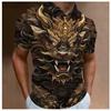 Men's Polo Shirt Animal Print Fashion Casual Loose Streetwear Turn-down Collar Top