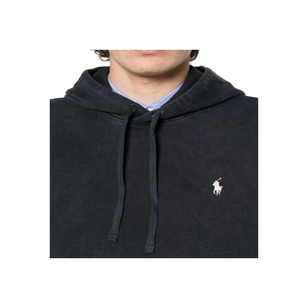 Polo Ralph Lauren Solid Color Hooded Fitted Long Sleeve Sweatshirt Men Sweatshirt Black 710916690-025