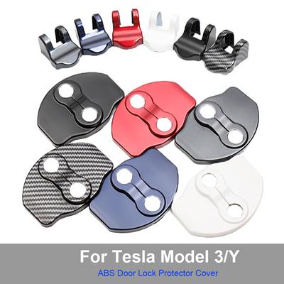 Pro Tesla Model 3 Model Y Ochranné kryty zámků dveří Západky Kryty dorazů dveří Sada 6 kusů Interiérové doplňky Černá Červená Modrá