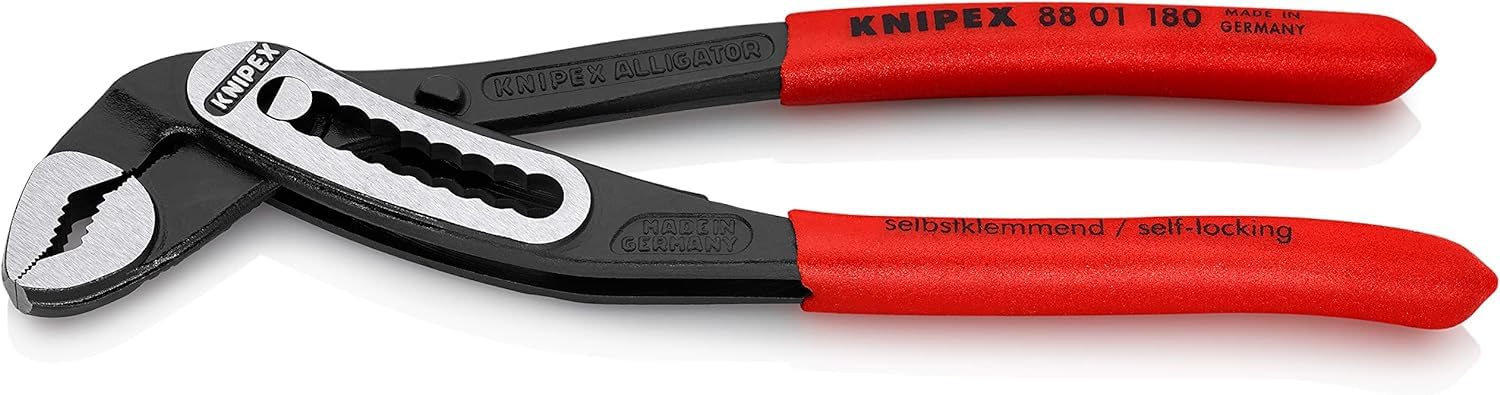 

KNIPEX Water Pump Pliers Alligator Soft Plastic Handle 180mm [Blister Pack] 8801-180SB чёрный
